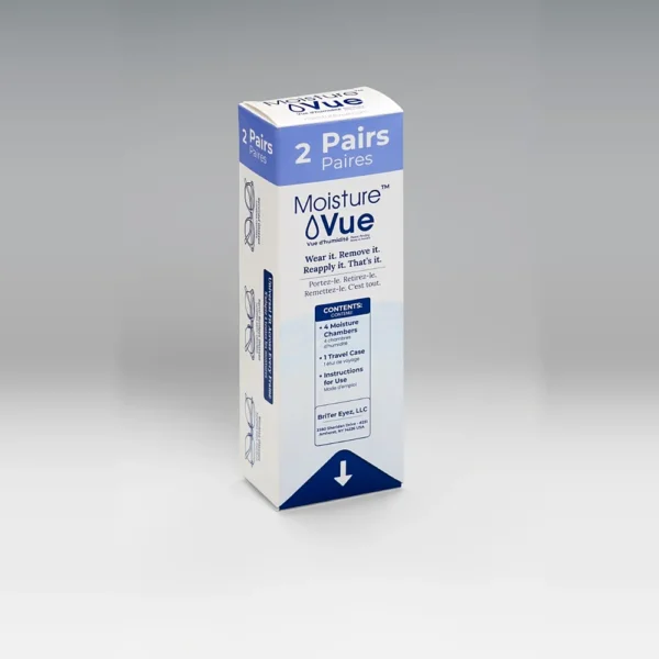 MoistureVue Clear Eye Guards 2-Pair Pack box